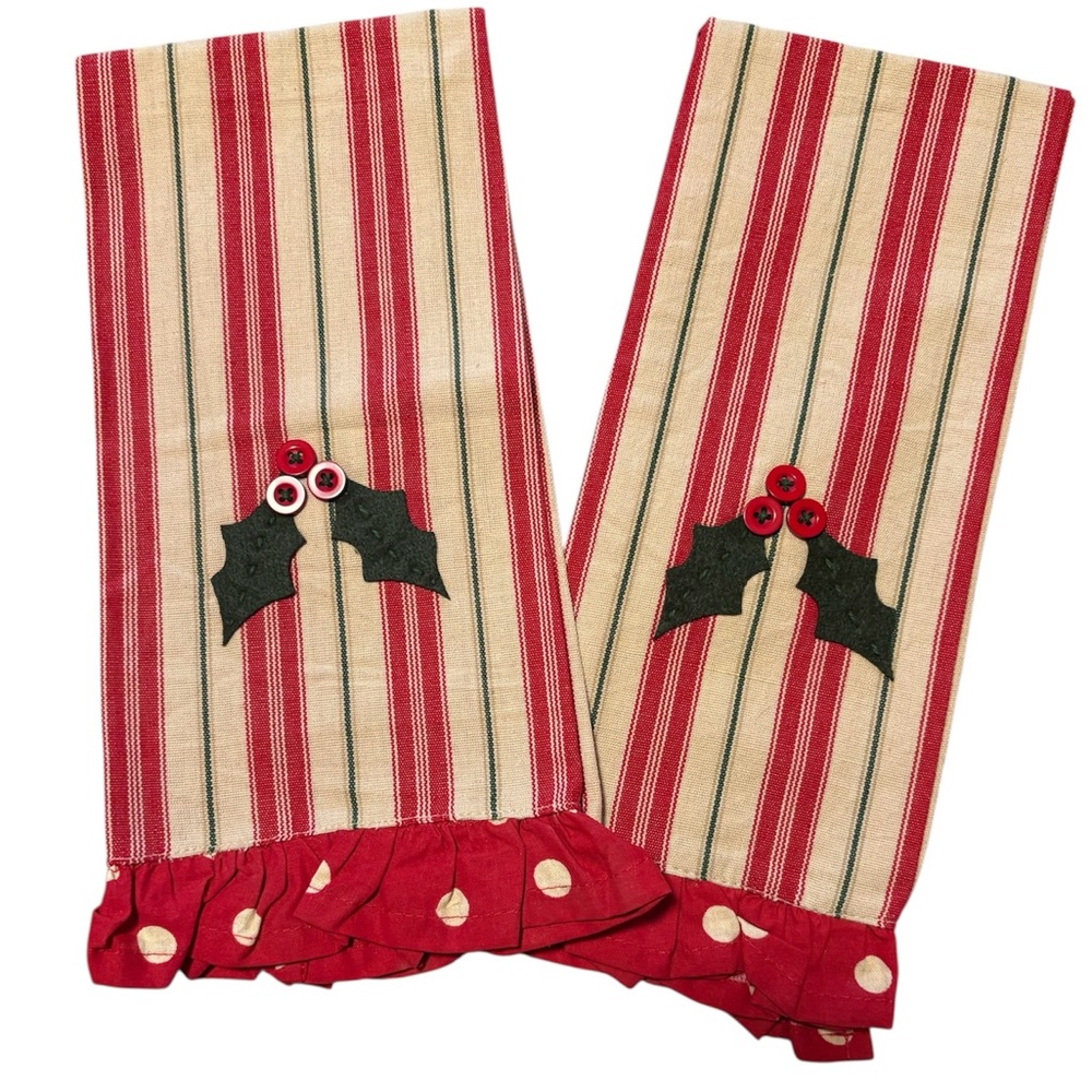 Christmas towel pinstriped cotton Park Designs